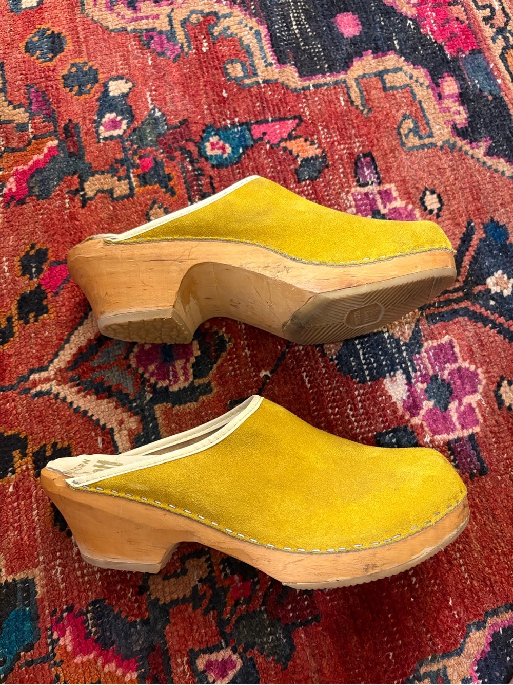 Vintage Tretorn Swedish Yellow Suede Clog Mules - Picture 4 of 8